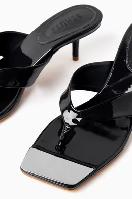 Buy Schutz Black Square toe 45 Mule Sandals in Patent leather For Women Online Ounass Bahrain