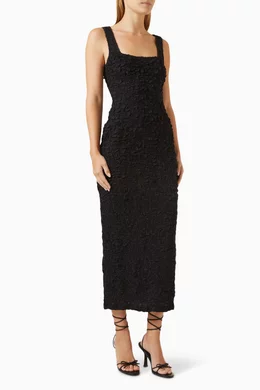 Buy Mara Hoffman Black Sloan Textured Column Dress in Tencel For Women Online Ounass Bahrain