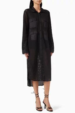 Fishnet shirt dress top