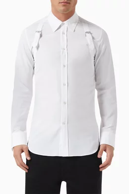 Buy Alexander McQueen White Harness Shirt in Cotton Poplin For Men Online Ounass Bahrain