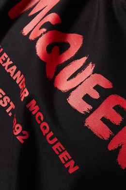 Buy Alexander McQueen Red Logo Graffiti Hoodie in Wool Silk For Men Online Ounass Bahrain