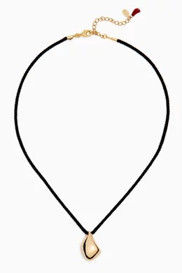 Buy Shashi Black Odyssey Pendant Necklace in 14kt Gold-plated