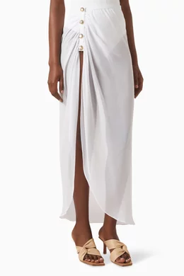 Buy Moeva White Xander Sheer Maxi Skirt For Women Online Ounass Bahrain