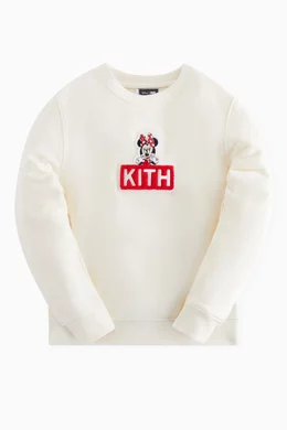 Buy Kith Neutral x Disney Minnie Crewneck Sweatshirt in Cotton fleece For Girls Online Ounass Bahrain