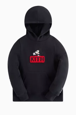 Buy Kith Black x Disney Mickey Friends Mickey Hoodie in Cotton fleece For UNISEX Online Ounass Bahrain