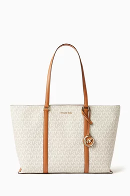 Buy Michael Kors Neutral Large Temple Tote Bag in Coated Canvas For Women Online Ounass Bahrain