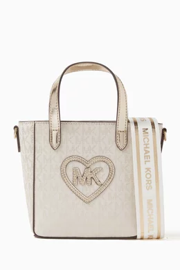 Buy Michael Kors Kids Neutral Printed Tote Bag in Faux Leather For Girls Online Ounass Bahrain