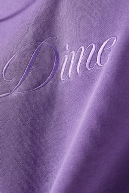 Buy Dime Purple Cursive Logo Hoodie in Cotton For Men Online Ounass Bahrain