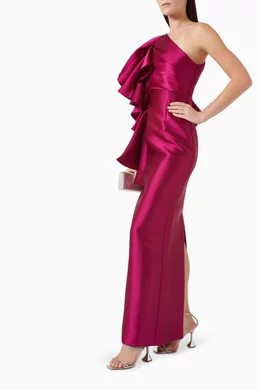 green emerald velvet dress The Barney Maxi Dress in Cream