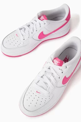 Buy Nike White Kids Air Force 1 Sneakers in Leather For Girls Online Ounass Bahrain