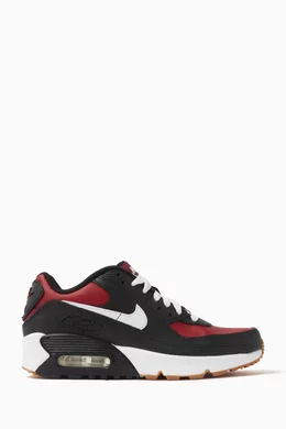 Buy Nike Black Kids Air Max 90 LTR Sneakers in Leather For Boys Online Ounass Bahrain