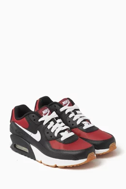 Buy Nike Black Kids Air Max 90 LTR Sneakers in Leather For Boys Online Ounass Bahrain