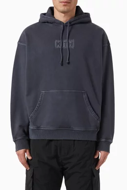 Buy Kith Black Classic Logo Nelson Hoodie in Cotton fleece For Men Online Ounass Bahrain