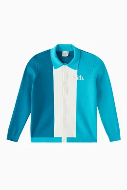 Buy Kith Blue Tilden Cardigan in Cotton For Boys Online | Ounass  