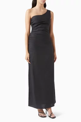 Buy Mara Hoffman Black Enya One shoulder Maxi Dress in Hemp For Women Online Ounass Bahrain