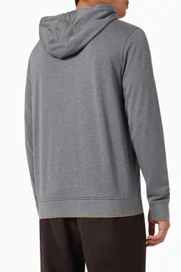 Buy BOSS Silver Zip up Hoodie in Cotton Towelling For Men Online Ounass Bahrain