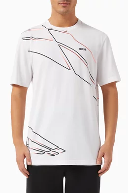 Buy BOSS White Graphic print T shirt in Jersey For Men Online Ounass Bahrain