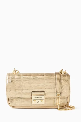 Buy Michael Kors Gold Small Tribeca Quilted Shoulder Bag in