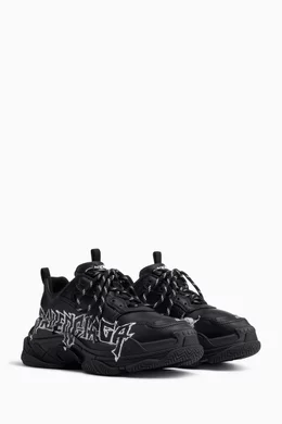 Buy Balenciaga Black Triple S Sneakers in DIY Metal Print Leather For Women Online Ounass Bahrain
