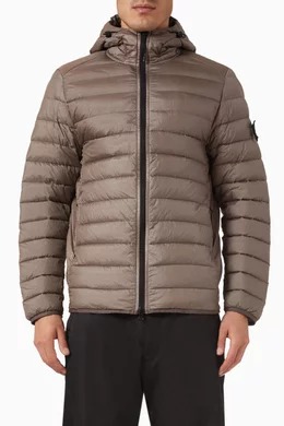 Stone island grey hooded jacket deals