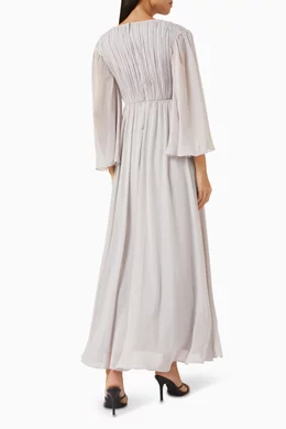 Grey chiffon embellished maxi dress 2025