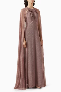 Buy Euphoria Pink Cape Dress in Chiffon For Women Online Ounass Bahrain