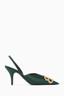 Buy Balenciaga Green Rhinestone BB 80 Slingback Pumps inSatin For Women Online Ounass Bahrain