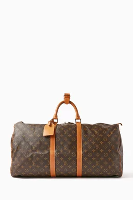 Buy Louis Vuitton Pre-Loved Brown Keepall Bandoulière 55 Duffle