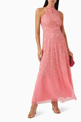 Buy Amelia Rose Pink Sequin embellished Cape Dress For Women Online Ounass Bahrain
