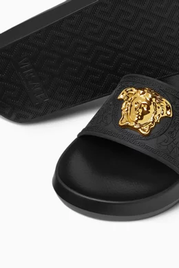 Versace gold medusa slides top