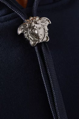 Buy Versace Blue Medusa Hoodie in Cotton For Men Online Ounass Bahrain