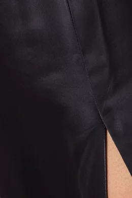 nensi dojaka double-petal satin maxi dress Buy Nensi Dojaka Black Double-petal Maxi Dress in Satin For Women Online