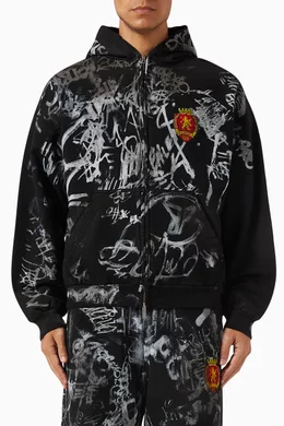 Buy Balenciaga Black Unisex Skater Zip up Hoodie Medium fit in Archetype Fleece For UNISEX Online Ounass Bahrain