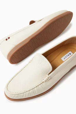 Bally white loafers store