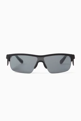 Buy Emporio Armani Black Rectangular Sunglasses in Bio nylon For Men Online Ounass Bahrain