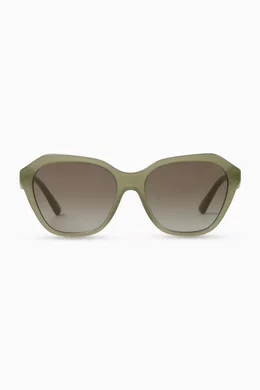 Buy Emporio Armani Green Cat eye Sunglasses in Acetate For Women Online Ounass Bahrain