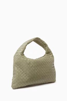 Buy Bottega Veneta Green Small Hop Shoulder Bag in Intrecciato Leather For Women Online Ounass Bahrain