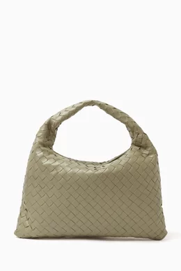 Buy Bottega Veneta Green Small Hop Shoulder Bag in Intrecciato Leather For Women Online Ounass Bahrain