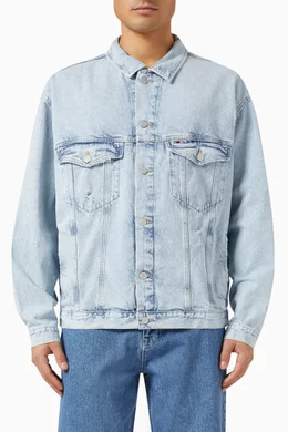 Buy Tommy Jeans Blue Oversized Trucker Jacket For Men Online