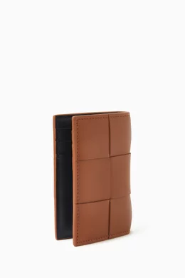 Buy Bottega Veneta Brown Cassette Flap Card Case in Intrecciato Leather For Men Online Ounass Bahrain