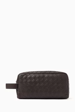 Buy Bottega Veneta Brown Travel Pouch in Intrecciato Leather For Men Online Ounass Bahrain