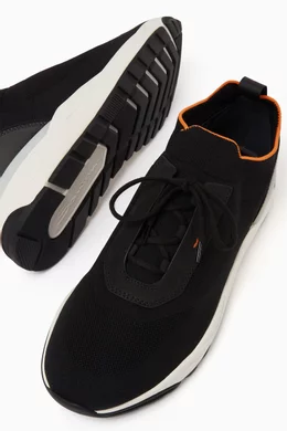 Buy Santoni Black Low top Sneakers in Tech Fabric For Men Online Ounass Bahrain