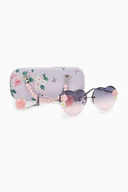 Floral heart sunglasses deals
