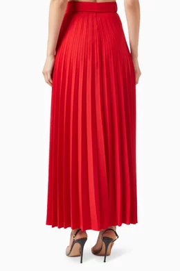 Buy Dalood Red Pleated Maxi Skirt For Women Online Ounass Bahrain