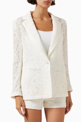 Buy Alice Olivia Neutral Judith Blazer in Sheer Lace For Women Online Ounass Bahrain