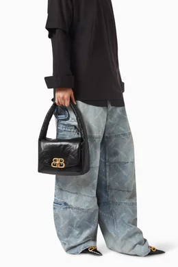 Buy Balenciaga Black Small Monaco Sling Bag in Leather For Women Online Ounass Bahrain