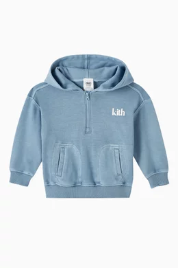Buy Kith Blue Baby Harrison Quarter Zip Hoodie in Cotton For UNISEX Online Ounass Bahrain