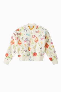 Buy Kith White Sketchbook Varsity Jacket in Cotton For UNISEX Online Ounass Bahrain