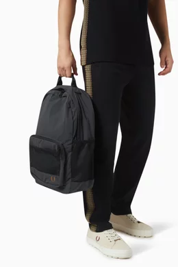 【FRED PERRY】Crinkle Nylon Mesh Backpack Anchor Gray Buy Fred Perry Grey Crinkle Backpack in Nylon-mesh For Men