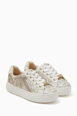 Buy Michael Kors Kids Gold Jordana Airin Sneakers in Canvas For Girls Online Ounass Bahrain